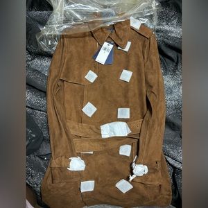 100% suede women’s polo trench coat